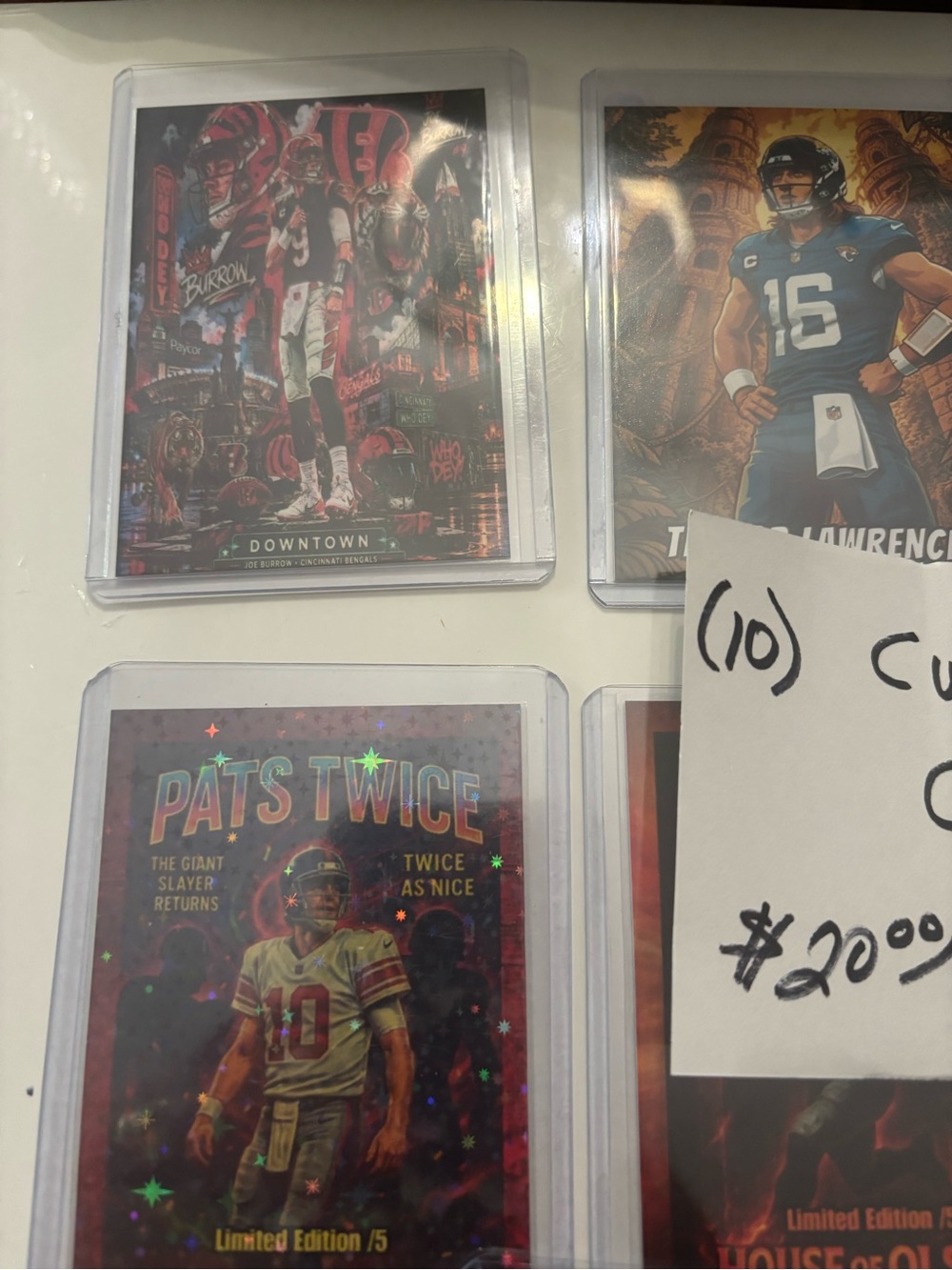 Pats Twice Limited Edition Holographic Football Card - Red